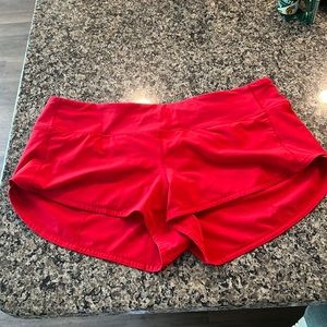 Size 10 red Lululemon shorts